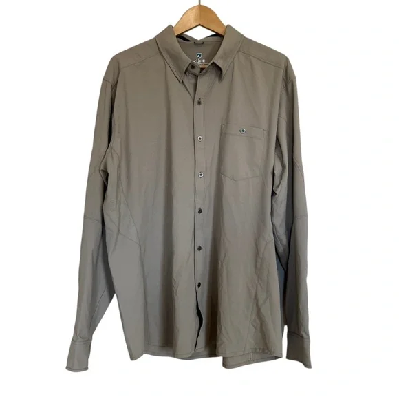 KUHL Men’s Khaki Bandit Long Sleeve Button Shirt Size XL - Picture 2 of 10